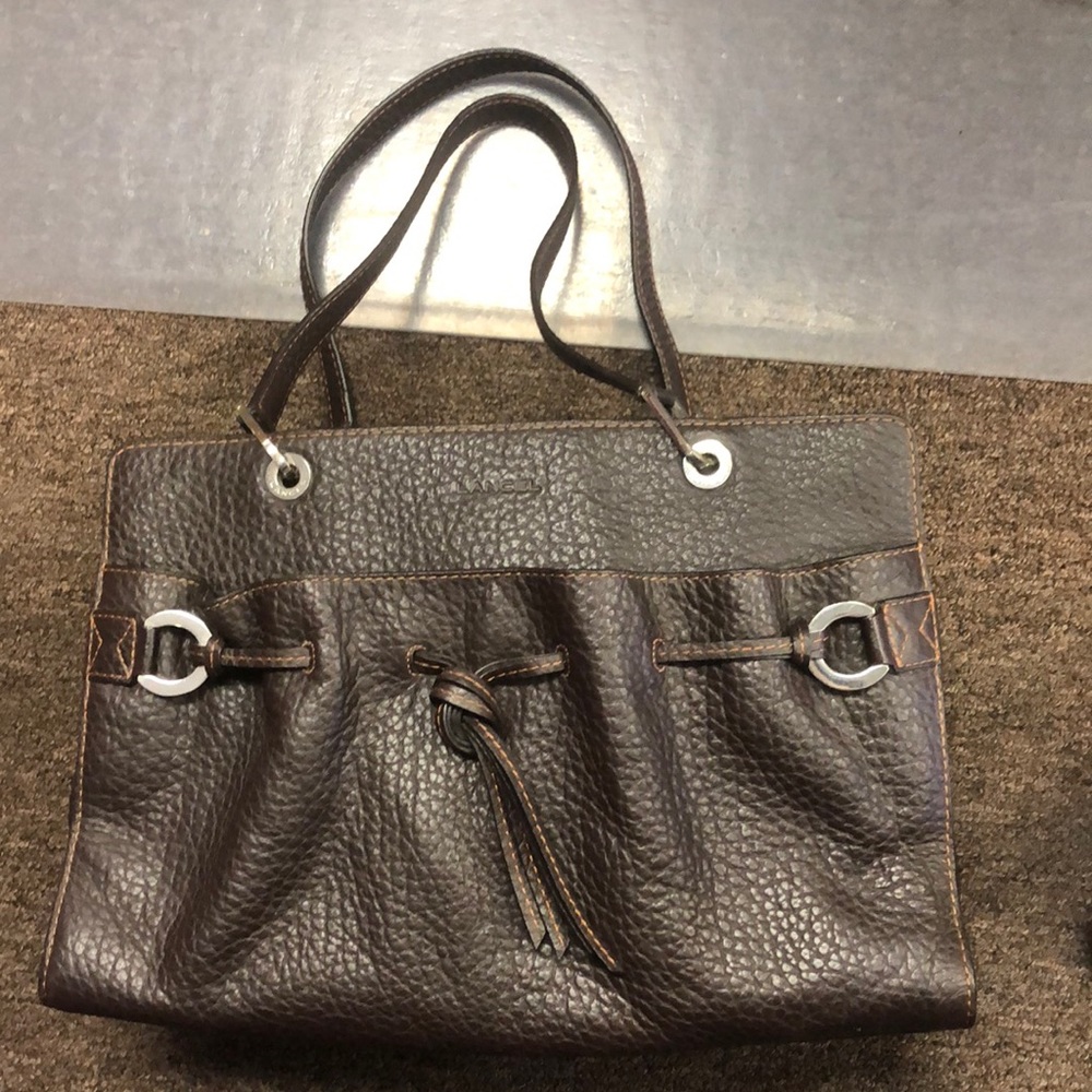 Lancel Brown Handbag With Silver Detailing 👜
